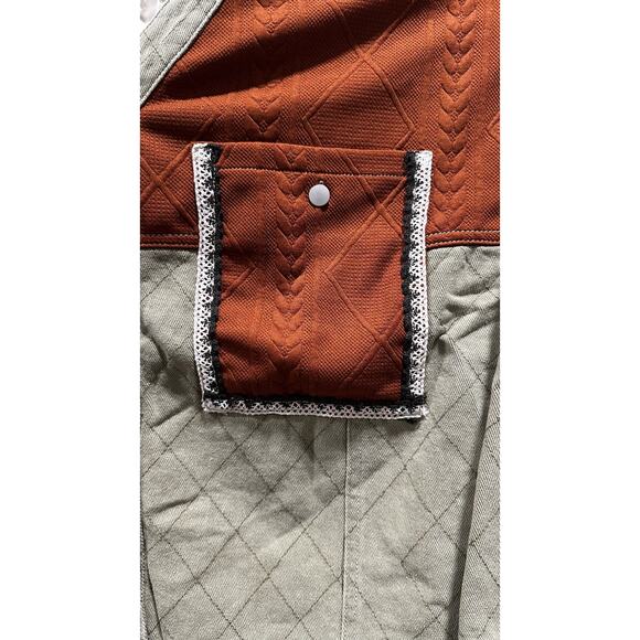 POL Women’s Quilted Colorblock Jacket in Olive Brick Multi - Picture 4 of 7